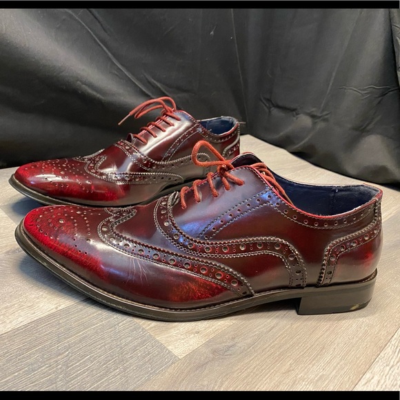 Superb JOSEPH ABBOUD Burgundy Leather Wingtip - Picture 9 of 9